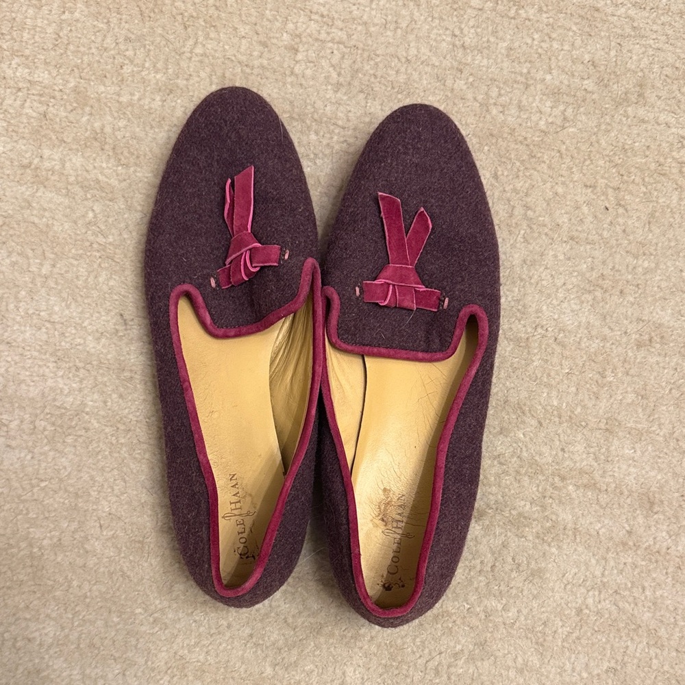 Cole Haan Women's Plum Loafers with Pink Trim